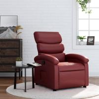 Fauteuil verstelbaar kunstleer wijnrood