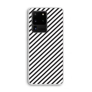 Strepen zwart-wit: Samsung Galaxy S20 Ultra Transparant Hoesje