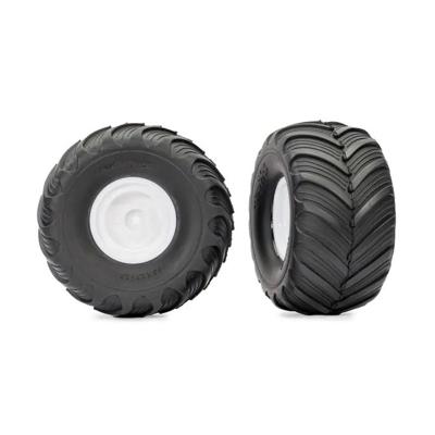 Traxxas - Tires & wheels, assembled, glued (white wheels), Terra Groove, (TRX-3663-WHT)