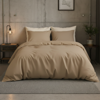 Sale: -29% | Dekbedovertrek Katoen Satijn Uni - Taupe - Lits-Jumeaux XL (260x200 Cm) - Taupe Katoen-satijn - Effen - Presence - Dekbed-Discounter.nl