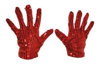 Handschoenen Rood Pailletten