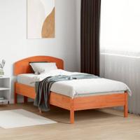 Bedframe zonder matras massief grenenhout wasbruin 75x190 cm