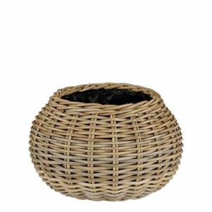 Mica Decorations Plantenbak Marcia - 43x43x30 cm - Rotan - Grijs