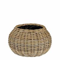 Mica Decorations Plantenbak Marcia - 43x43x30 cm - Rotan - Grijs