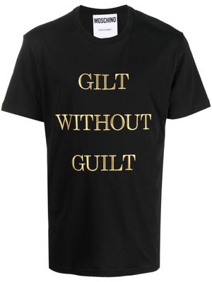 Moschino t-shirt à slogan imprimé - Noir
