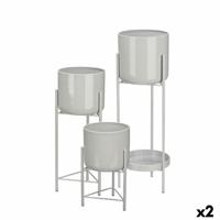 Plantenbakkenset Gift Decor Grijs Ijzer 3 Onderdelen (2 Stuks)