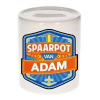 Kinder spaarpot met naam - Adam - keramiek - met dop - wit - Sparen - Spaargeld van Adam