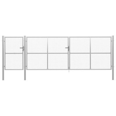 Poort 500x150 cm staal zilverkleurig