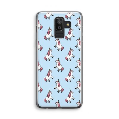 Eenhoorns overal: Samsung Galaxy J8 (2018) Transparant Hoesje