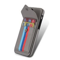 iPhone 12 Mini hoesje - Backcover - Patroon - Pasjeshouder - Portemonnee - Kunstleer - Grijs - thumbnail