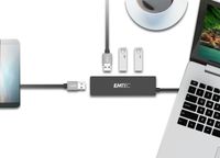 Emtec T620A Type-A Classic Hub USB 3.2 Gen 1-hub 4 poorten Zwart - thumbnail