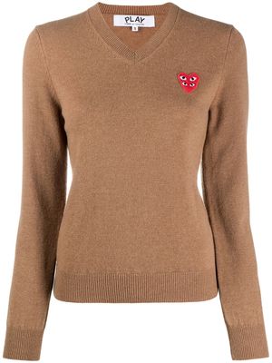 Comme Des Garçons Play pull à logo brodé - Marron