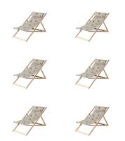 Houten strandstoel ca. 120x55 cm Florina orange (6 stuks) Madison - Madison