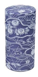 Blauwe Theeblik met Figuur - 150gr - 7.5 x 15.5cm
