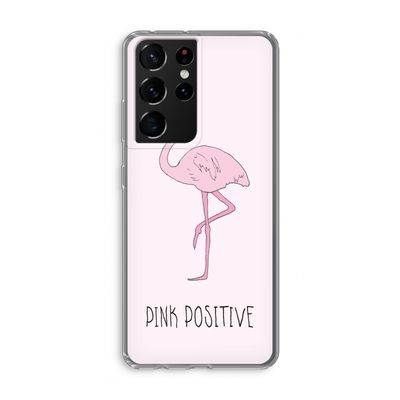Pink positive: Samsung Galaxy S21 Ultra Transparant Hoesje