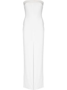 Solace London robe-bustier Bysha à coupe longue - Blanc