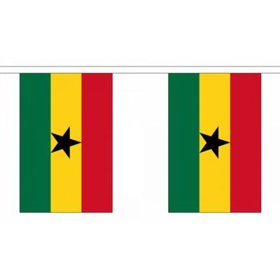 Ghana landen vlaggenlijn - 900 cm - polyester - versiering - buiten en binnen