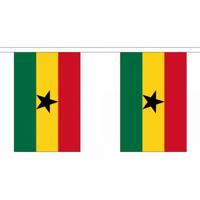 Ghana landen vlaggenlijn - 900 cm - polyester - versiering - buiten en binnen