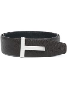 TOM FORD ceinture en cuir à plaque logo - Marron