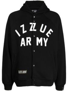 izzue veste à logo imprimé - Noir