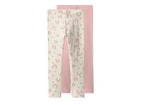 lupilu Set van 2 kinder leggings (Roze/wit, 122/128)