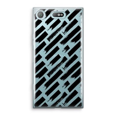 Zwarte vegen: Sony Xperia XZ1 Compact Transparant Hoesje
