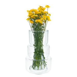 Bloemenvaas Margo - helder transparant glas - D18 x H28 cm - decoratieve vaas - bloemen/takken