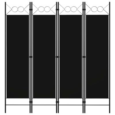Kamerscherm met 4 panelen 160x180 cm zwart