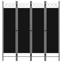 Kamerscherm met 4 panelen 160x180 cm zwart Kamerscherm met 4 panelen 160x180 cm zwart