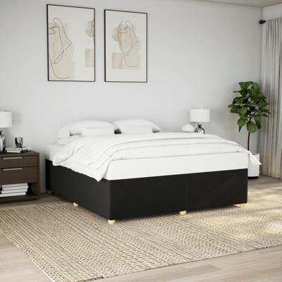Bedframe zonder matras stof zwart 180x200 cm
