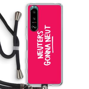 Neuters (roze): Sony Xperia 5 III Transparant Hoesje met koord