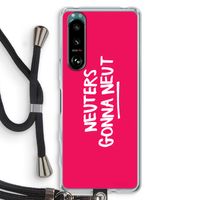 Neuters (roze): Sony Xperia 5 III Transparant Hoesje met koord Neuters (roze): Sony Xperia 5 III Transparant Hoesje met koord