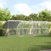 Kippenhok 3 pcs Zilver 600 x 200 x 200 cm Staal en PE