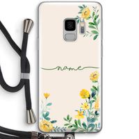Gele bloemen: Samsung Galaxy S9 Transparant Hoesje met koord