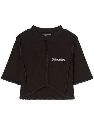 Palm Angels haut crop à logo imprimé - Noir