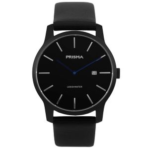 Prisma Herenhorloge P.1821 Lederen band Edelstaal