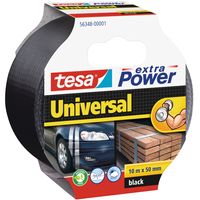 1x Tesa ducttape Extra Power universeel zwart 10 mtr x 5 cm   -