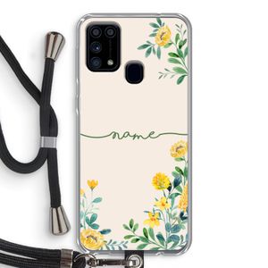 Gele bloemen: Samsung Galaxy M31 Transparant Hoesje met koord