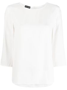 Emporio Armani blouse à manches trois quarts - Blanc