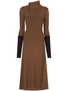 Proenza Schouler robe mi-longue nervurée à col roulé - Marron