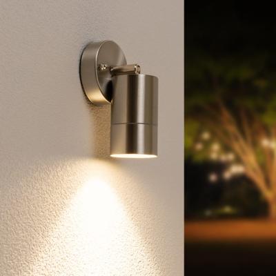 Lago LED Wandlamp RVS - 5 Watt 400 lumen - IP44 Waterdicht - GU10 - 4000K neutraal wit - Dimbaar - Kantelbaar - Binnen en buiten