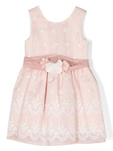 Abel & Lula robe plissée à appliques fleurs - Rose