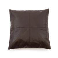 De Four Panel Leather Kussenhoes - Chocolade - 40x40