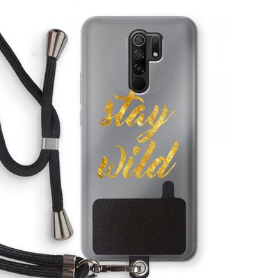 Stay wild: Xiaomi Redmi 9 Transparant Hoesje met koord