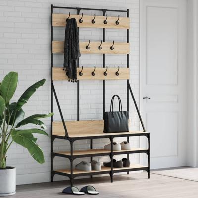 VidaXL Kledingrek met schoenenrek 100x40x184 cm sonoma eikenkleurig