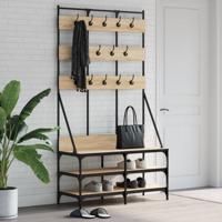 VidaXL Kledingrek met schoenenrek 100x40x184 cm sonoma eikenkleurig
