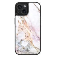 iPhone 15 glazen hardcase - Parelmoer marmer