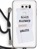 No Girls Allowed Unless: LG V30 Transparant Hoesje met koord