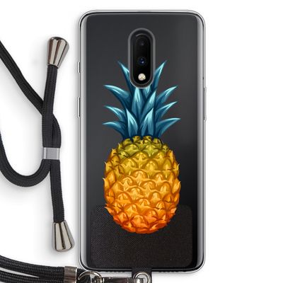 Grote ananas: OnePlus 7 Transparant Hoesje met koord