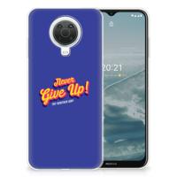 Nokia G20 | G10 | Siliconen hoesje | met naam Never Give Up